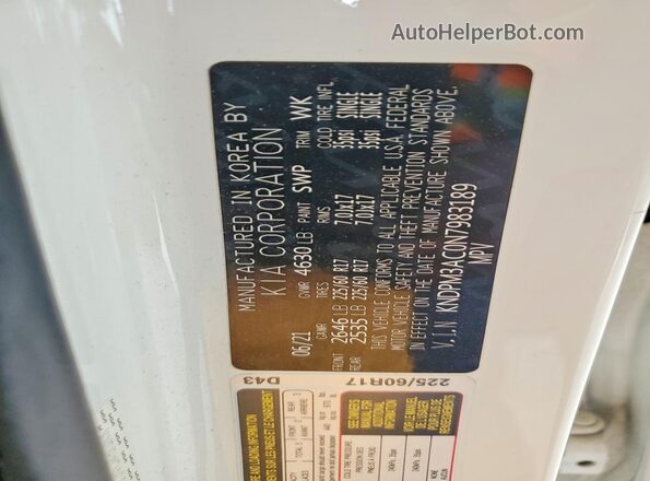 KNDPM3AC0N7983189 2022 KIA SPORTAGE White Widok komory silnika