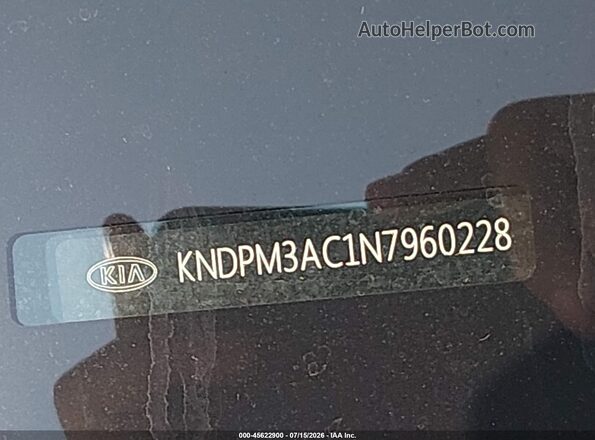 KNDPM3AC1N7960228 2022 KIA SPORTAGE White Vista del compartimento del motor