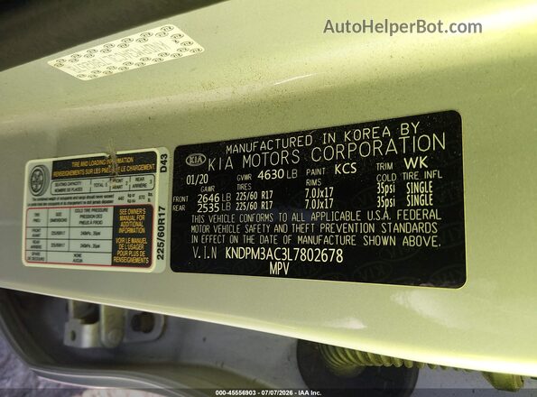 KNDPM3AC3L7802678 2020 KIA SPORTAGE Silver Engine compartment view