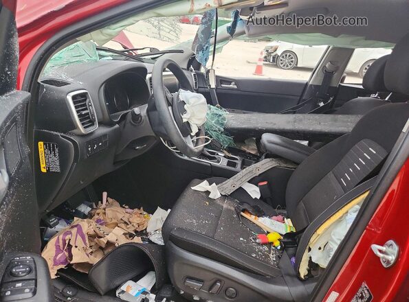 KNDPM3AC3M7918366 2021 KIA SPORTAGE Red Widok wnętrza z przodu