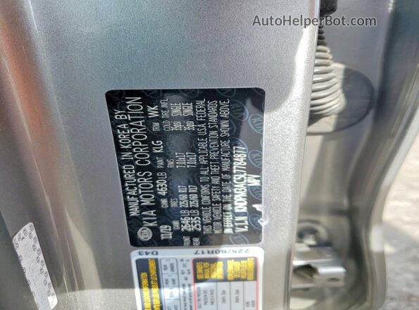 KNDPM3AC5L7784877 2020 KIA SPORTAGE Silver Vista de la etiqueta del VIN