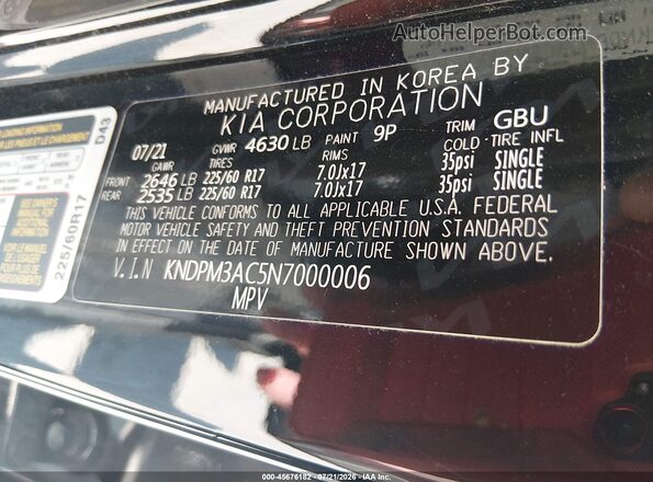 KNDPM3AC5N7000006 2022 KIA SPORTAGE Black Вид підкапотного простору