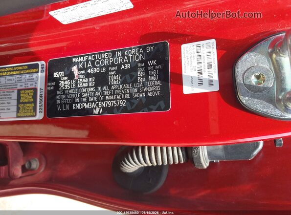 KNDPM3AC6N7975792 2022 KIA SPORTAGE Красный Вид подкапотного пространства