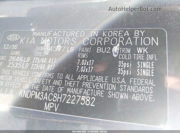 KNDPM3AC8H7227582 2017 KIA SPORTAGE Blue Engine compartment view