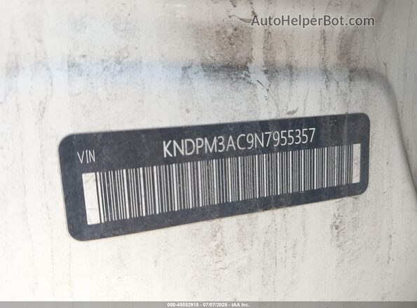KNDPM3AC9N7955357 2022 KIA SPORTAGE White Вид підкапотного простору