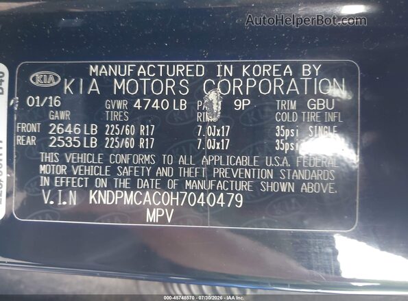 KNDPMCAC0H7040479 2017 KIA SPORTAGE Черный Вид подкапотного пространства