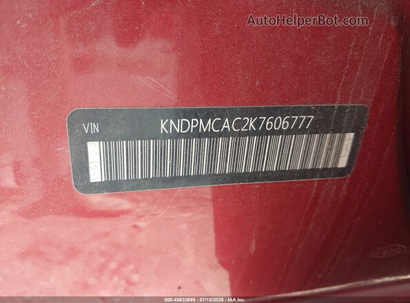 KNDPMCAC2K7606777 2019 KIA SPORTAGE Красный Вид подкапотного пространства