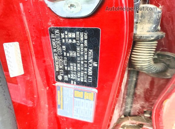 KNDPMCAC2M7921954 2021 KIA SPORTAGE Красный Вид наклейки с VIN-кодом