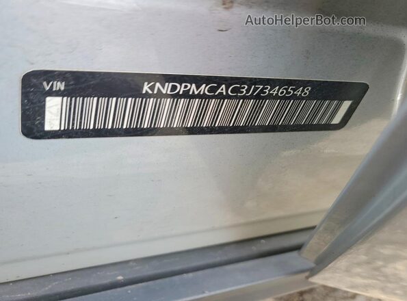 KNDPMCAC3J7346548 2018 KIA SPORTAGE Silver Widok naklejki z numerem VIN