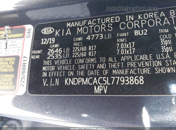 KNDPMCAC5L7793868 2020 KIA SPORTAGE Gray Շարժիչի բաժամունքի տեսք