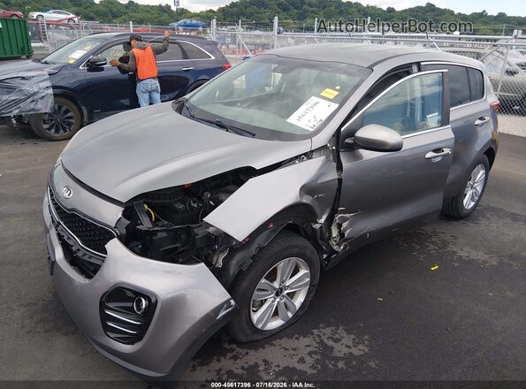 KNDPMCAC6H7264386 2017 KIA SPORTAGE Gray Առջևի ձախ երեք քառորդ տեսարան