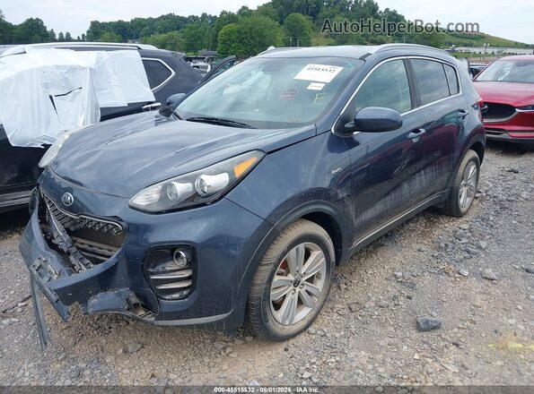 KNDPMCAC6K7550908 2019 KIA SPORTAGE Blue წინა მარცხენა ხედი სამი მეოთხედიდან
