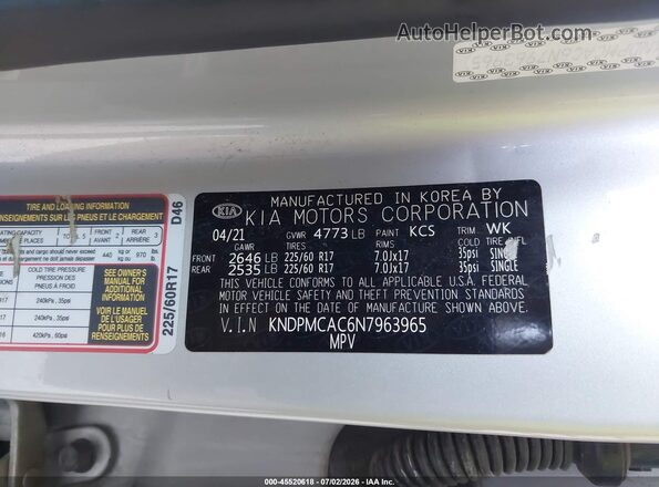 KNDPMCAC6N7963965 2022 KIA SPORTAGE Gray Вид підкапотного простору