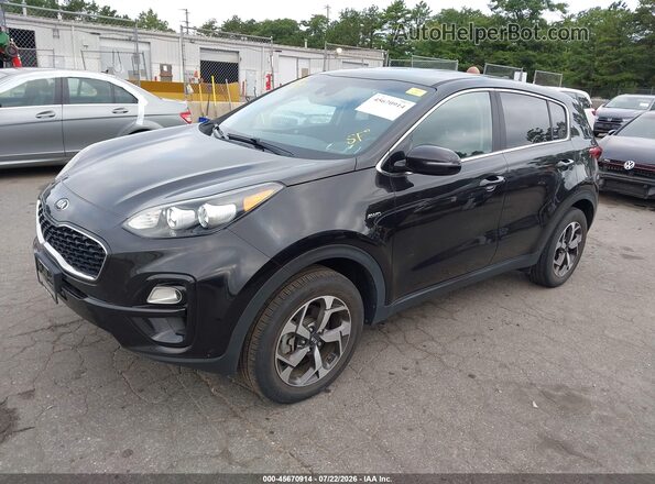 KNDPMCAC9L7632679 2020 KIA SPORTAGE Black Առջևի ձախ երեք քառորդ տեսարան
