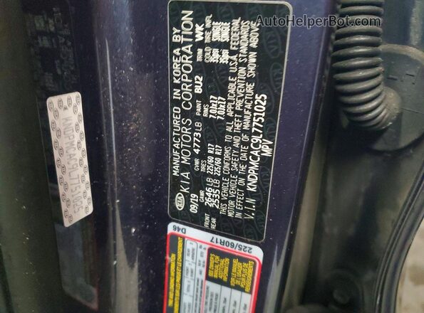 KNDPMCAC9L7751025 2020 KIA SPORTAGE Charcoal VIN sticker view