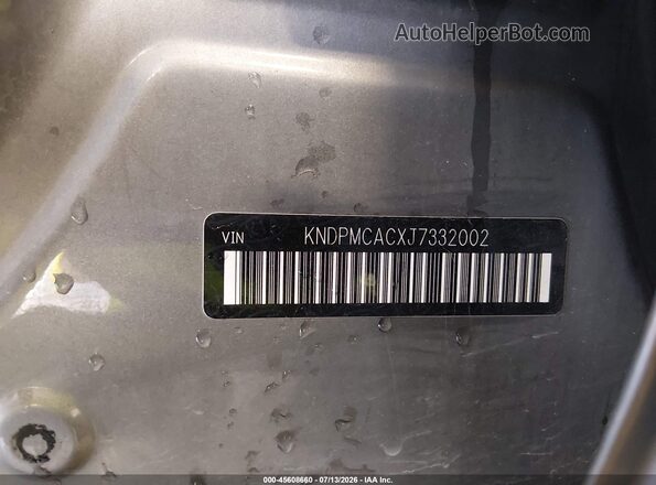 KNDPMCACXJ7332002 2018 KIA SPORTAGE Серый Вид подкапотного пространства