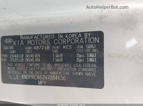 KNDPRCA62H7084656 2017 KIA SPORTAGE Silver Vista del compartimento del motor