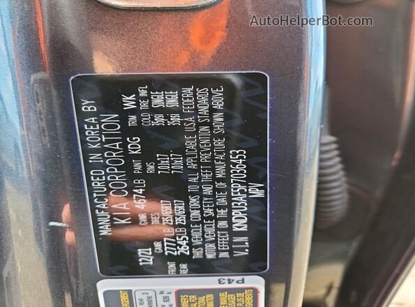 KNDPU3AF5P7036453 2023 KIA SPORTAGE Gray Вид наклейки з VIN-кодом