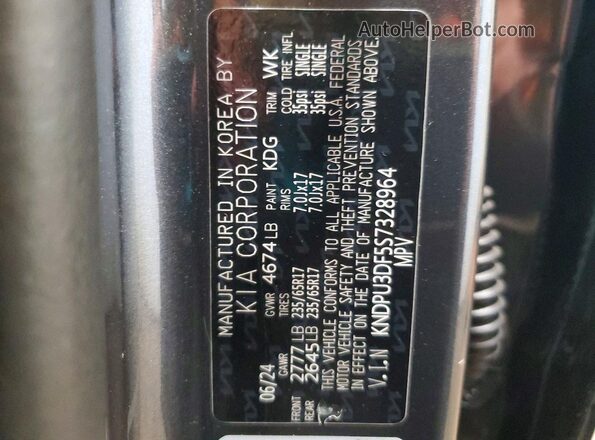 KNDPU3DF5S7328964 2025 KIA SPORTAGE Gray Widok wnętrza 360 stopni
