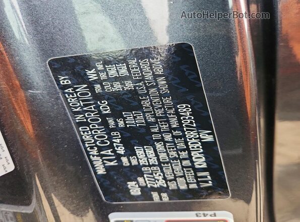KNDPU3DF8R7293489 2024 KIA SPORTAGE Gray Vista interior de 360 grados