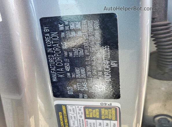 KNDPUCAF4P7212165 2023 KIA SPORTAGE Silver VIN կոդի պիտակի տեսք