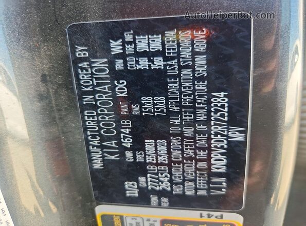 KNDPV3DF2R7252384 2024 KIA SPORTAGE Gray VIN կոդի պիտակի տեսք