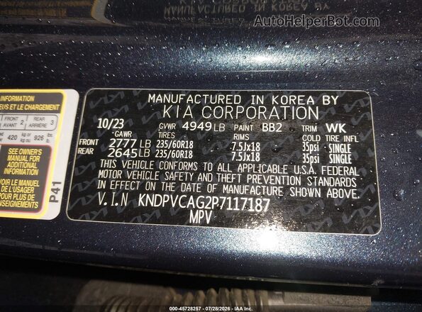 KNDPVCAG2P7117187 2023 KIA SPORTAGE HYBRID Dark Blue Widok komory silnika