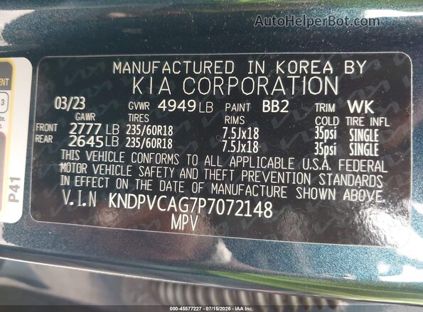 KNDPVCAG7P7072148 2023 KIA SPORTAGE HYBRID Blue Engine compartment view