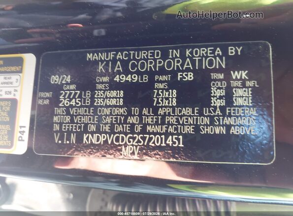 KNDPVCDG2S7201451 2025 KIA SPORTAGE HYBRID Black Engine compartment view