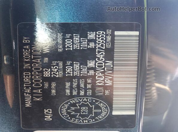 KNDPVCDG4S7259559 2025 KIA SPORTAGE Blue Widok wnętrza 360 stopni