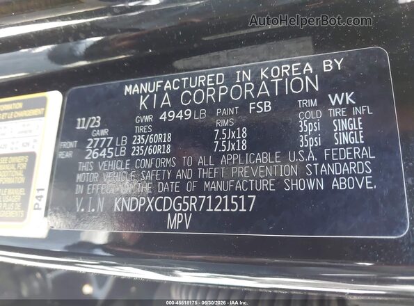KNDPXCDG5R7121517 2024 KIA SPORTAGE HYBRID Black ძრავის განყოფილების ხედი