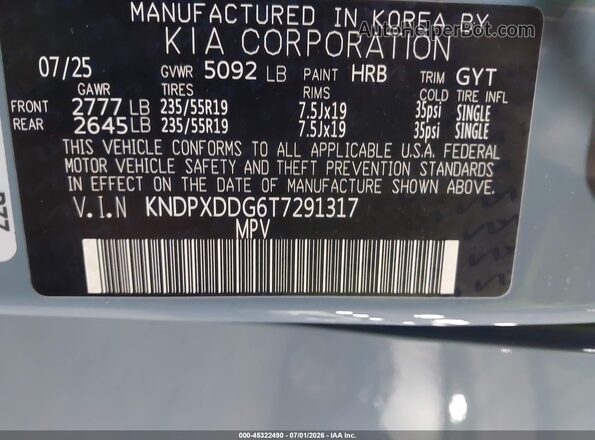 KNDPXDDG6T7291317 2026 KIA SPORTAGE HYBRID Blue Շարժիչի բաժամունքի տեսք