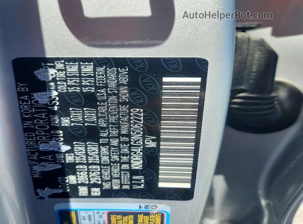KNDRG4LG3N5062229 2022 KIA SORENTO Silver VIN կոդի պիտակի տեսք