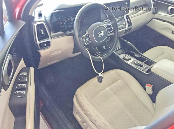 KNDRH4LG6M5036834 2021 KIA SORENTO Red Dashboard view