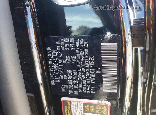 KNDRHDJG4T5452589 2026 KIA SORENTO Black VIN sticker view