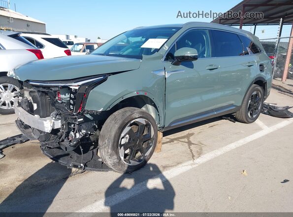 KNDRHDJG8S5372694 2025 KIA SORENTO HYBRID Зеленый Передняя левая четверть