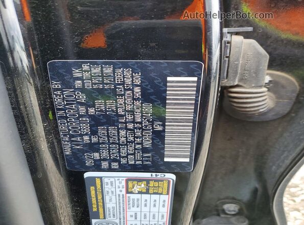 KNDRHDLG7P5141810 2023 KIA SORENTO Black Widok naklejki z numerem VIN