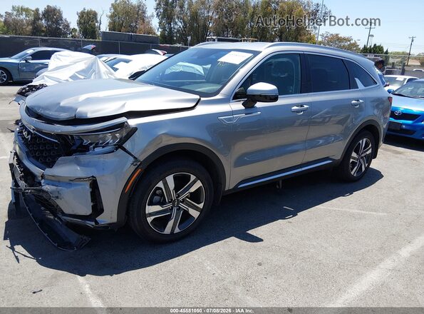 KNDRHDLG7P5173642 2023 KIA SORENTO HYBRID Gray წინა მარცხენა ხედი სამი მეოთხედიდან