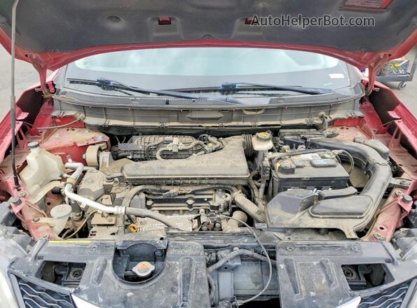 KNMAT2MT0GP672895 2016 NISSAN ROGUE Burgundy ძრავის განყოფილების ხედი