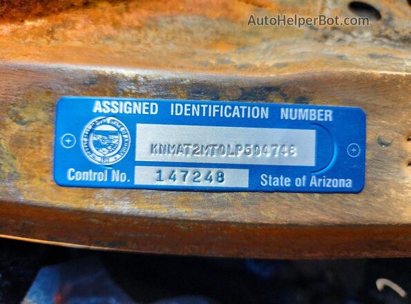 KNMAT2MT0LP504748 2020 NISSAN ROGUE Gray VIN կոդի պիտակի տեսք