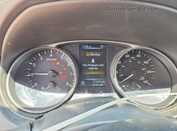 KNMAT2MT1GP613869 2016 NISSAN ROGUE Red Սարքավորումների վահանակի տեսք