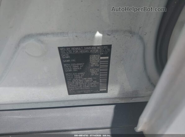 KNMAT2MT1HP575626 2017 NISSAN ROGUE Белый Вид подкапотного пространства