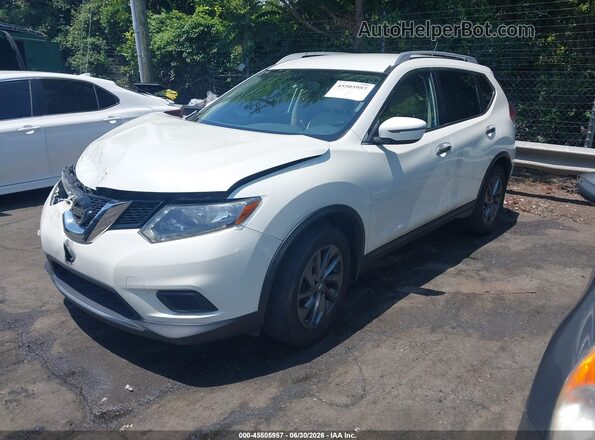 KNMAT2MT2GP605652 2016 NISSAN ROGUE White წინა მარცხენა ხედი სამი მეოთხედიდან