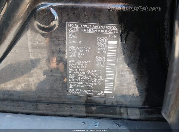 KNMAT2MT3LP526100 2020 NISSAN ROGUE Black Вид підкапотного простору