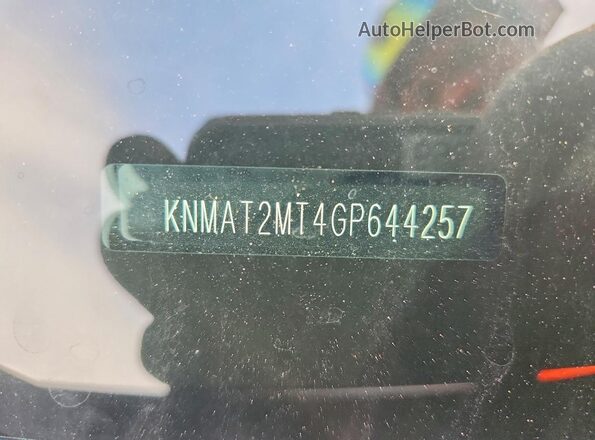 KNMAT2MT4GP644257 2016 NISSAN ROGUE Серый Вид наклейки с VIN-кодом