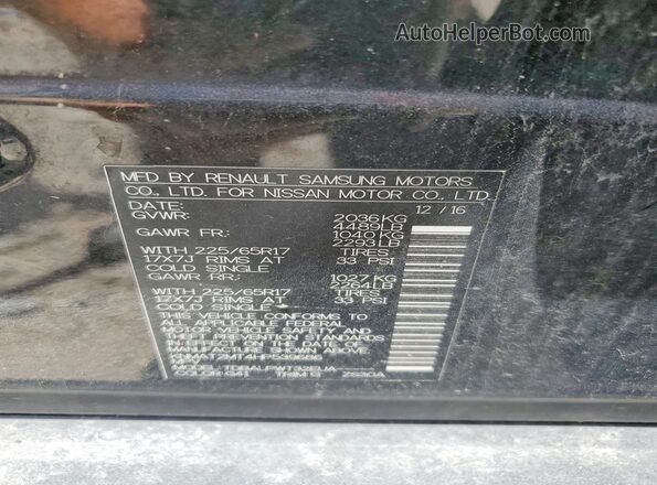 KNMAT2MT4HP539686 2017 NISSAN ROGUE Black VIN sticker view