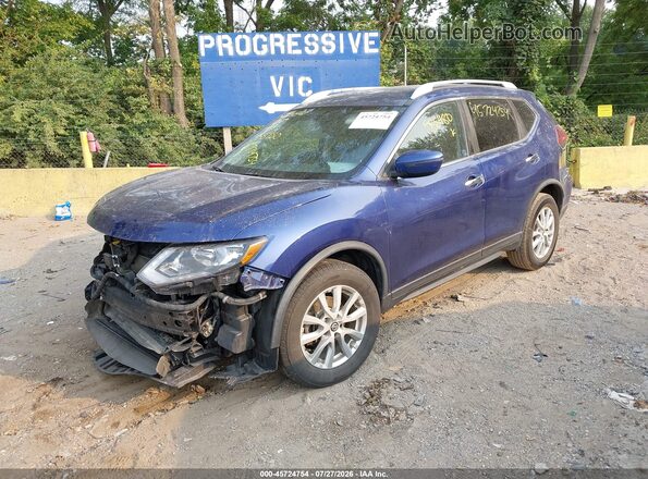KNMAT2MT4JP538480 2018 NISSAN ROGUE Blue Առջևի ձախ երեք քառորդ տեսարան