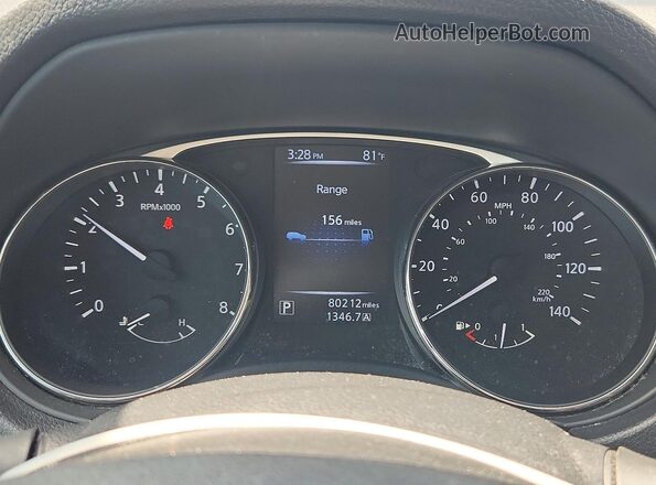 KNMAT2MT5GP653095 2016 NISSAN ROGUE Red ხელსაწყოთა პანელის ხედი