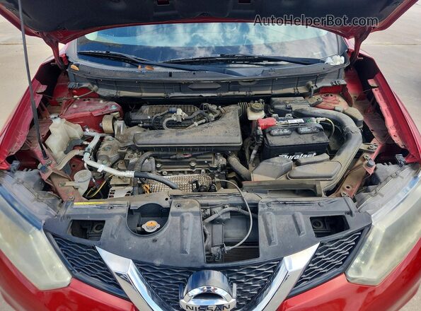 KNMAT2MT5GP653095 2016 NISSAN ROGUE Red ძრავის განყოფილების ხედი