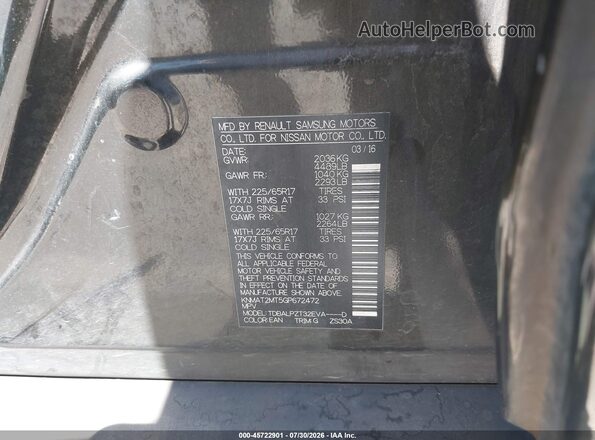 KNMAT2MT5GP672472 2016 NISSAN ROGUE Green Вид підкапотного простору